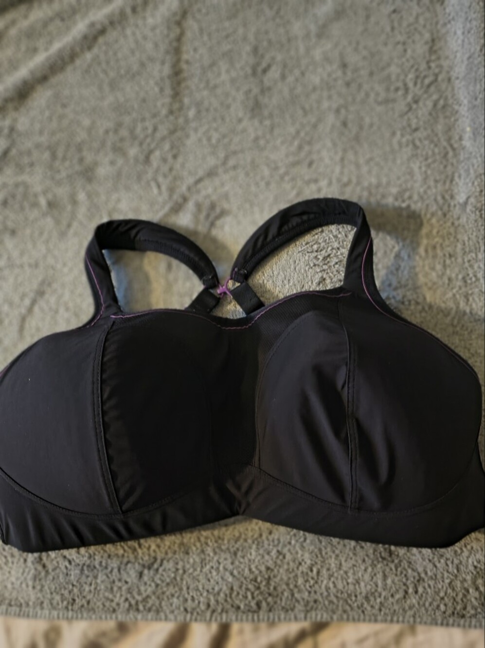 Panache Womens Wire-free Sport Bra Black 40DD Activewear Workout Gym Exercise